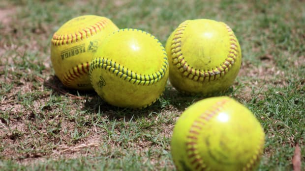 Stock image of softballs.